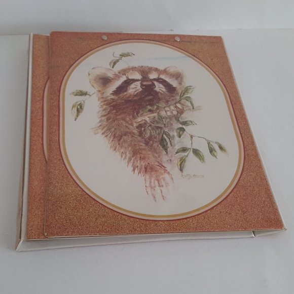 Vintage Mead The Organizer Tri-Fold 1" 3 -Ring Binder Tiger/Raccoon/Panda - Picture 12 of 15